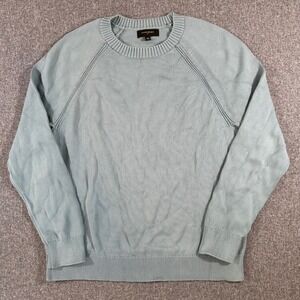 Banana Republic Sweater Mens M Raglan Sleeve Light Blue Grey Cotton Knit